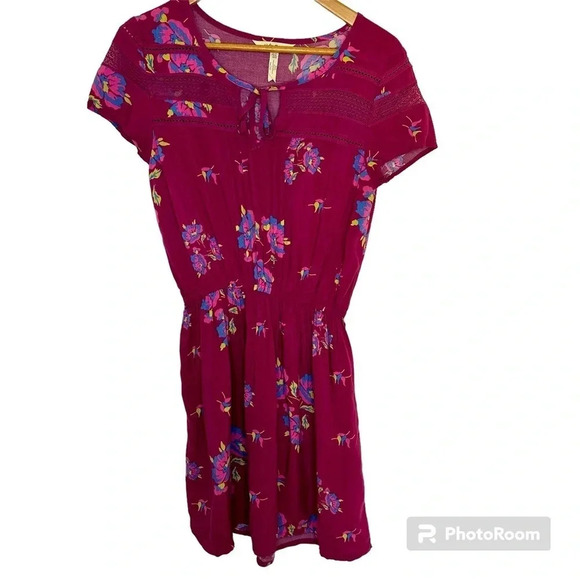 Matilda Jane Womens Make Believe Art Class Mini Dress Floral Short Sleeve Siz… - Picture 2 of 9